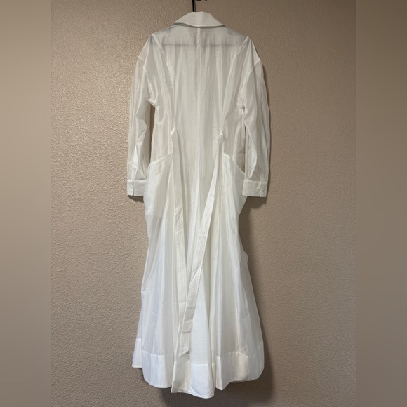 NWOT Helsa The Musee Midi Dress White Sheer Resort Vacation Beach S Summer Dress - Picture 8 of 9